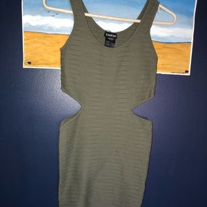 Olive green tight dress with cut outs